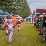 Artisan stalls at the Brunswick Heads Markets in Memorial Park